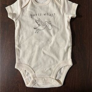 Carter's Cream Bodysuit with Stork Print